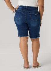 Distressed Denim Shorts Dk Wash | Ashley Stewart