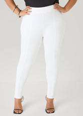 Seamed High Waist Leggings White | Ashley Stewart