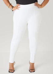 Seamed High Waist Leggings White | Ashley Stewart