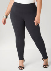 Seamed High Rise Leggings Black | Ashley Stewart