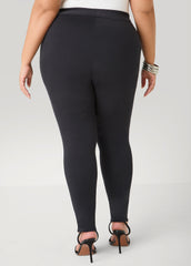 Seamed High Rise Leggings Black | Ashley Stewart