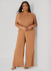 Linen Blend Wide Leg Pants White | Ashley Stewart