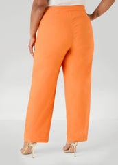 Millennium Mid Rise Trousers Persimmon Orange | Ashley Stewart