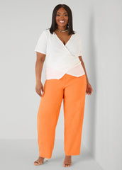 Millennium Mid Rise Trousers Persimmon Orange | Ashley Stewart