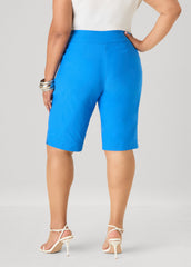 Millennium Pull On Bermuda Shorts Victoria Blue | Ashley Stewart
