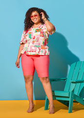 Millennium Pull On Bermuda Shorts Victoria Blue | Ashley Stewart