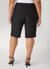 Millennium Slip On Bermuda Shorts Black | Ashley Stewart