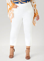 Millennium Pocket Front Capris White | Ashley Stewart