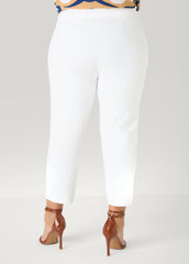 Millennium Pocket Front Capris White | Ashley Stewart