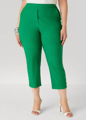 Millennium Button Accent Capris Amazon | Ashley Stewart