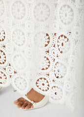 Crochet Maxi Skirt White | Ashley Stewart