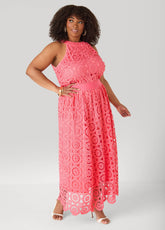 Crocheted Maxi Skirt Calypso Coral | Ashley Stewart