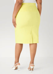 Millennium Slip On Pencil Skirt Canary Yellow | Ashley Stewart