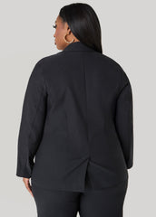 Millennium Buttoned Blazer Black | Ashley Stewart