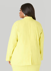 Millennium Button Front Blazer Canary Yellow | Ashley Stewart
