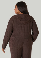 Greek Key Track Jacket Coffee Bean | Ashley Stewart