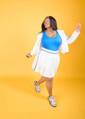 Cropped Mesh Paneled Track Jacket White | Ashley Stewart
