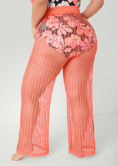 Given Kale Mesh Cover Up Pants Coral | Ashley Stewart