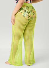 Given Kale Cover Up Mesh Pants LIME GREEN | Ashley Stewart