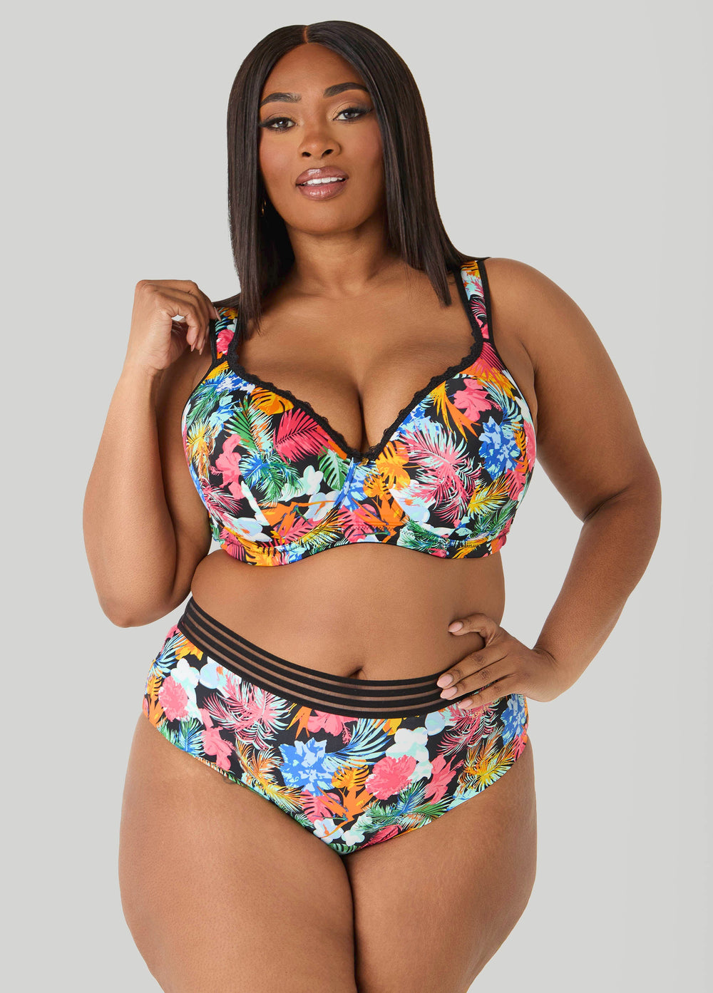 Tropical Full Coverage Butterfly Bra Multi | Ashley Stewart