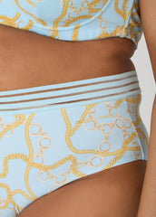 Chain Print Sheer Waist Briefs Multi | Ashley Stewart