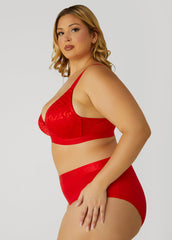 Leopard Jacquard Wireless Bra Goji Berry | Ashley Stewart