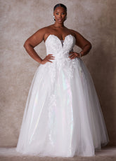 Plus Size Princess Wedding Gown Plus Size Strapless Bridal Gown Egret | Ashley Stewart