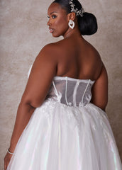 Plus Size Princess Wedding Gown Plus Size Strapless Bridal Gown Egret | Ashley Stewart