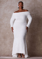 Plus Size Wedding Gown Plus Size Fitted Gown Plus Size Bridal Fashion White | Ashley Stewart
