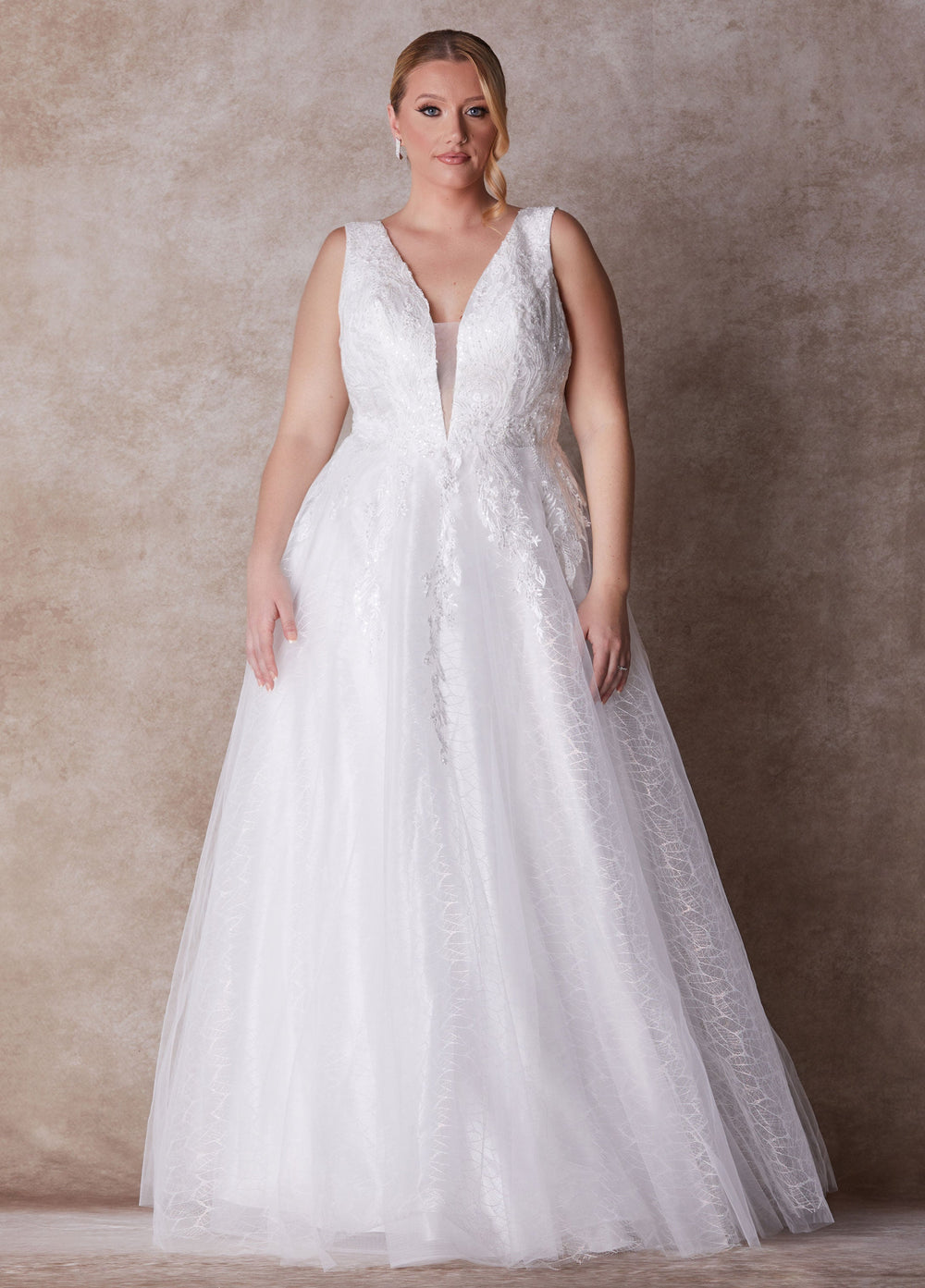 Plus Size Princess Gown Plus Size Wedding Gown Plus Size Bridal Fashion Egret | Ashley Stewart