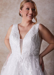 Plus Size Princess Gown Plus Size Wedding Gown Plus Size Bridal Fashion Egret | Ashley Stewart