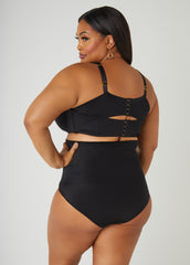Lace Trim Full Coverage Butterfly Bra Black | Ashley Stewart