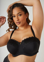 Six Way Convertible Lace Butterfly Bra Black | Ashley Stewart