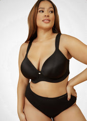 Smoothing Plunge Butterfly Bra Black | Ashley Stewart