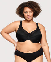 WonderWire® Underwire Minimizer Bra Black | Ashley Stewart
