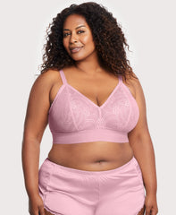 Bramour Gramercy Triangle Lace Bralette Mauve | Ashley Stewart