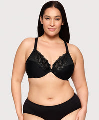 WonderWire® Front Hook T Back Bra Black | Ashley Stewart
