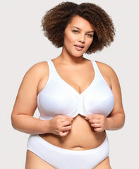 MagicLift Front-Closure Posture Back Bra White | Ashley Stewart