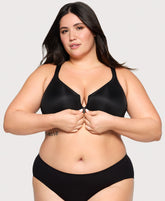 Front-Closure Posture Back WonderWire Bra Black | Ashley Stewart