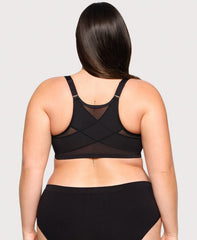 Front-Closure Posture Back WonderWire Bra Black | Ashley Stewart
