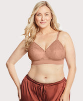 Bramour Gramercy Lace Triangle Bralette Cappuccino | Ashley Stewart