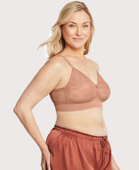 Bramour Gramercy Lace Triangle Bralette Cappuccino | Ashley Stewart