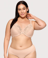 Front-Closure Cotton WonderWire Bra Cafe | Ashley Stewart