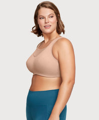No-Bounce Camisole Sports Bra Cafe | Ashley Stewart