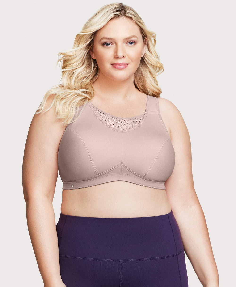 No-Bounce Camisole Elite Sports Bra Rose Tan | Ashley Stewart
