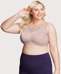 No-Bounce Camisole Elite Sports Bra Rose Tan | Ashley Stewart