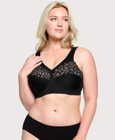 MagicLift Cotton Support Bra Black | Ashley Stewart