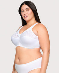 MagicLift Cotton Support Bra White | Ashley Stewart