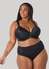 Seamless Cutout High Waist Briefs Black | Ashley Stewart