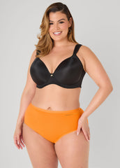 Stretch Cotton Full Coverage Brief Persimmon Orange | Ashley Stewart